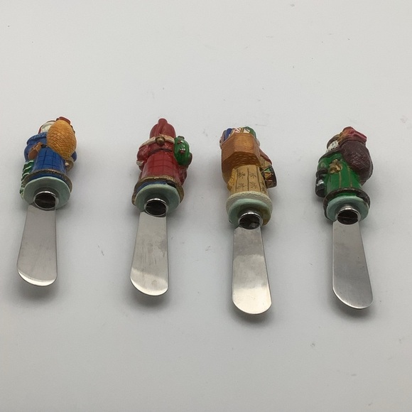 Four Christopher Radko  Holiday Santa Claus Pate Knives - Picture 3 of 7